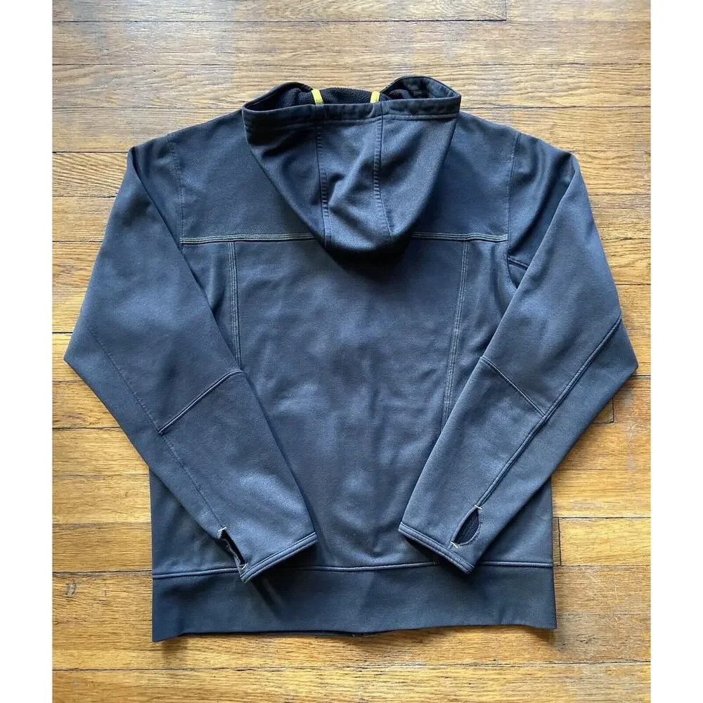 The NORTH FACE Gray/Yellow Full Zip Hooded Fleece Lined Sweatshirt sz M